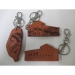image of Laser Cut Leather - Engraved Leather Keychain